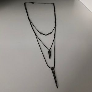 Layered gunmetal necklace